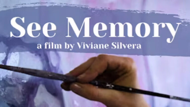 Movie poster of a hand painting, and the overlay text See Memory a film by Viviane Silvera