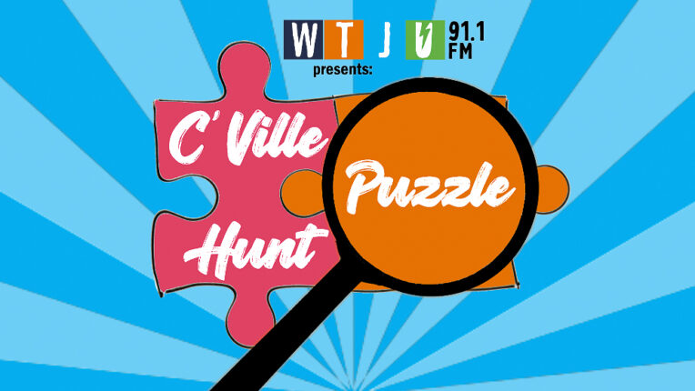 Promotional poster with text Cville Puzzle Hunt