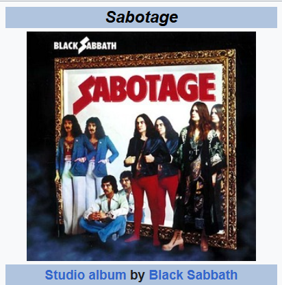 Black Sabbath album cover. Men in high heels and red tights.