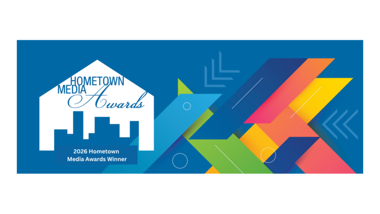 Hometown Media Awards logo with brightly colored diagonal bars