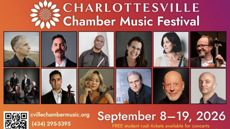 Poster with text: Charlottesville Chamber Music Festival September 8 - 19, 2026.