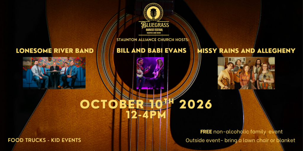 Information on the second annual Bluegrass Harvest Festival in Staunton Virginia taking place October 4